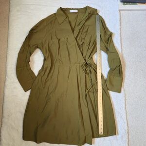 MNG green weap dress